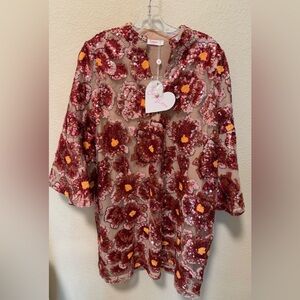 Floral Embroidered Sequin Dress